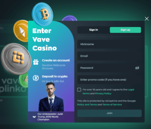 Vave Casino-da necə qeydiyyatdan keçmək olar